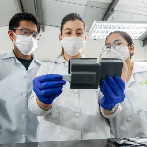 Scientists working in the lab.